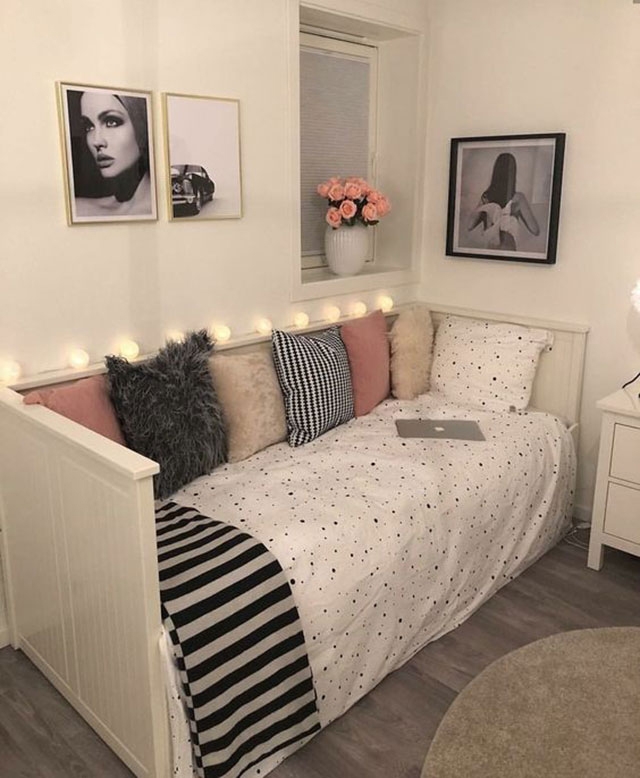 Không gian nhỏ với màu trắng kem vừa đẹp lại rất ấm áp